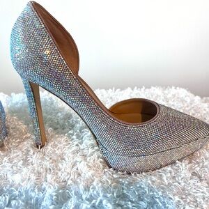 Elegant Silver High Heel Pumps